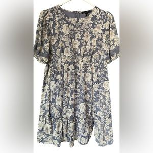 Blue and White floral babydoll dress